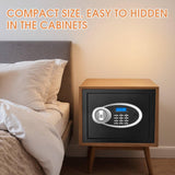 1.2 Cuft Safe Box Fireproof Waterproof for Home, Fire proof Safes with Digital Keypad, Spare Keys and Removable Shelf, Security Fire Safe for Money Firearms Medicine Valuables VIDXCVIT