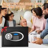 1.2 Cuft Safe Box Fireproof Waterproof for Home, Fire proof Safes with Digital Keypad, Spare Keys and Removable Shelf, Security Fire Safe for Money Firearms Medicine Valuables VIDXCVIT