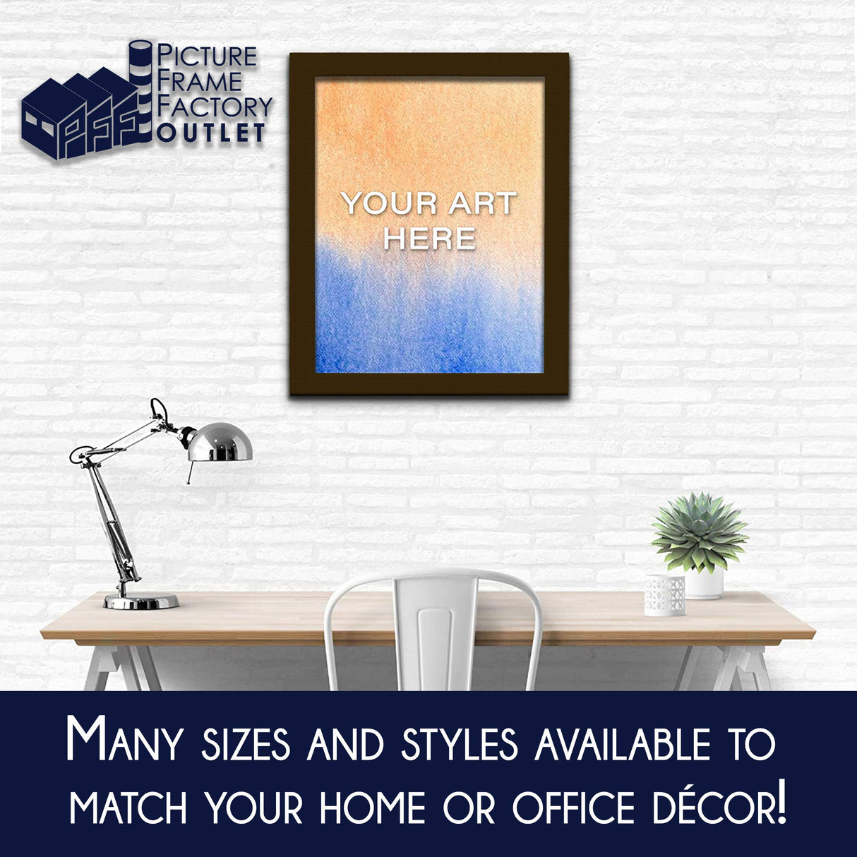 (1) -20x28-1.25" Flat Espresso Profile - Puzzle Frame - Hanging Hardware and Plexiglass Included PictureFrameFactoryOutlet