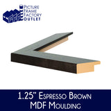 (1) -20x28-1.25" Flat Espresso Profile - Puzzle Frame - Hanging Hardware and Plexiglass Included PictureFrameFactoryOutlet