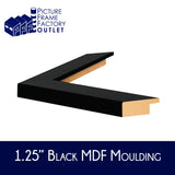(1) -22x28-1.25" Flat Black Profile - Puzzle Frame - Hanging Hardware and Plexiglass Included PictureFrameFactoryOutlet