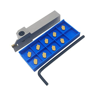 1/2" 3/8" 5/8" 3/4" Indexable Lathe Grooving Parting Holder with 10 Pieces GTN- SP200 SP300 Heavy Duty Nickel Plated ZQ Right -Hand Cut Off Tool