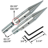 1/2" & 5/8" Tapered Spindle Adapter Threaded for Buffing Polishing Wheel for Bench Grinder Left and Right - 1 Pair EMILYPRO
