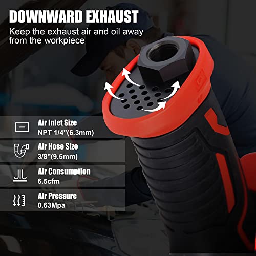 1/2 Inch Air Impact Wrench, Max Torque 1560 ft-lbs, lightweight 4.4 lb Design, Air Impact Gun Includes 11 Pcs CR-V Steel Impact Socket Set and XIIW