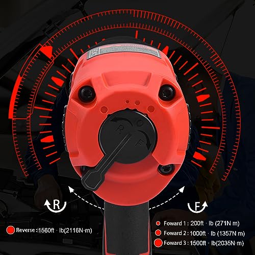 1/2 Inch Air Impact Wrench, Max Torque 1560 ft-lbs, lightweight 4.4 lb Design, Air Impact Gun Includes 11 Pcs CR-V Steel Impact Socket Set and XIIW