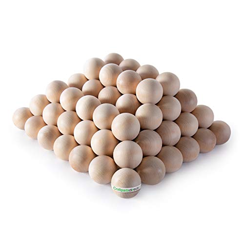 1/2 Inch Wooden Round Ball | DIY Decorative Wood Crafting Balls | Unfinished Wood Spheres - by Craftpartsdirect.com | Bag of 100 Craftparts Direct