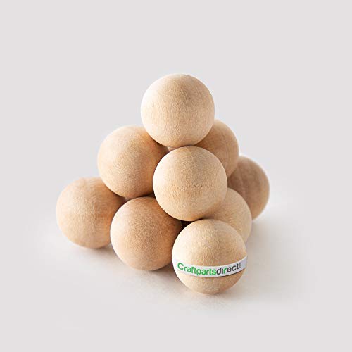 1/2 Inch Wooden Round Ball | DIY Decorative Wood Crafting Balls | Unfinished Wood Spheres - by Craftpartsdirect.com | Bag of 100 Craftparts Direct