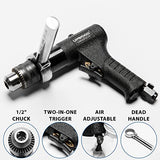 1/2” Reversible Air Drill, Heavy Duty 700 RPM Pistol Grip Handle (1/2 Reversible Drill) UPWOOD