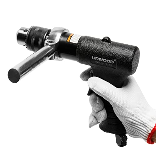 1/2” Reversible Air Drill, Heavy Duty 700 RPM Pistol Grip Handle (1/2 Reversible Drill) UPWOOD