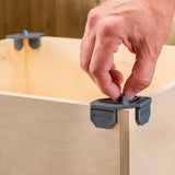 1/2'' Rockler Clamp It Clips (4 Pack, Dark Gray) - Corner Clamp It Clips Holds Panels at 900 Angle - Polypropylene Adjustable Angle Clamp Clips Won’t ROCKLER
