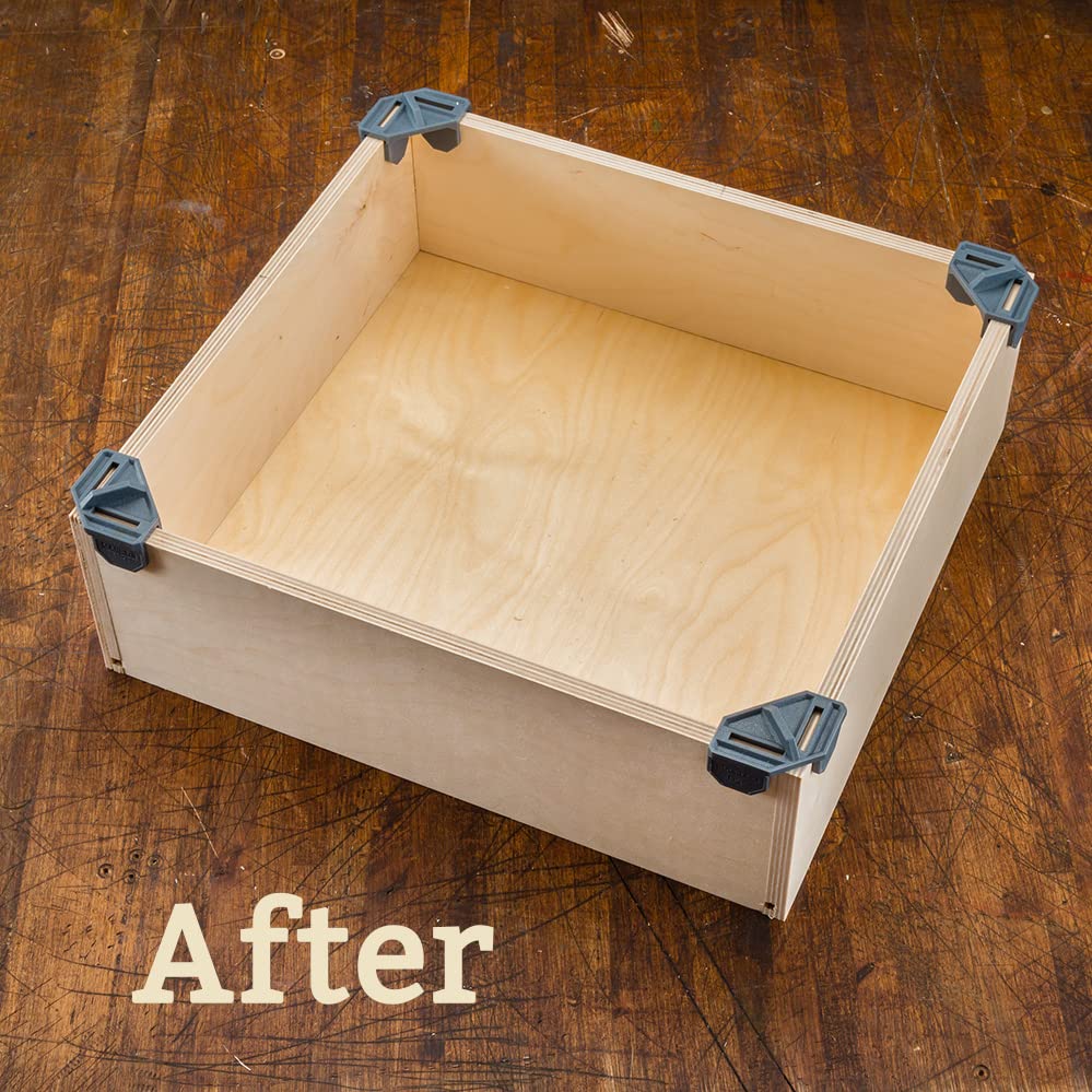 1/2'' Rockler Clamp It Clips (4 Pack, Dark Gray) - Corner Clamp It Clips Holds Panels at 900 Angle - Polypropylene Adjustable Angle Clamp Clips Won’t ROCKLER