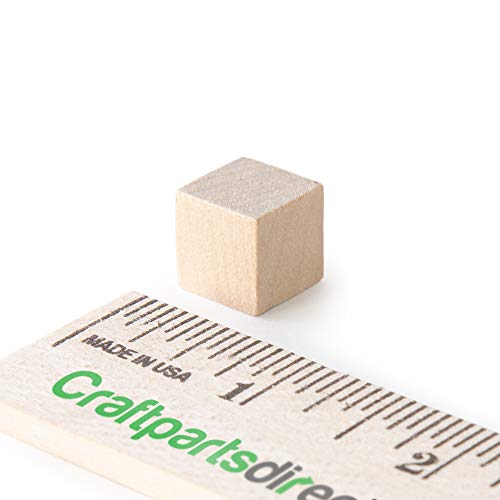 1/2 inch Wood Blocks | Natural Unfinished Craft Wooden Cubes -by CraftpartsDirect.com | Bag of 500 Craftparts Direct