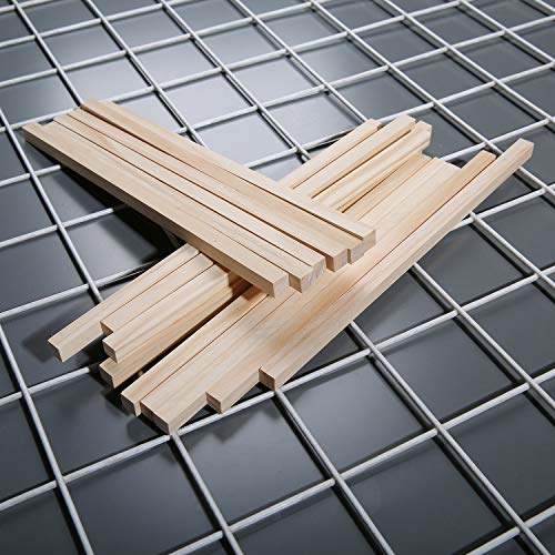 1/2 ×12 inch Wooden Square Dowel Rod, Small Hardwood Unfinished Wood Squrae Sticks for Crafts DIY Projects (14 Count) Qj-solar