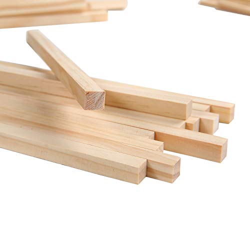 1/2 ×12 inch Wooden Square Dowel Rod, Small Hardwood Unfinished Wood Squrae Sticks for Crafts DIY Projects (14 Count) Qj-solar