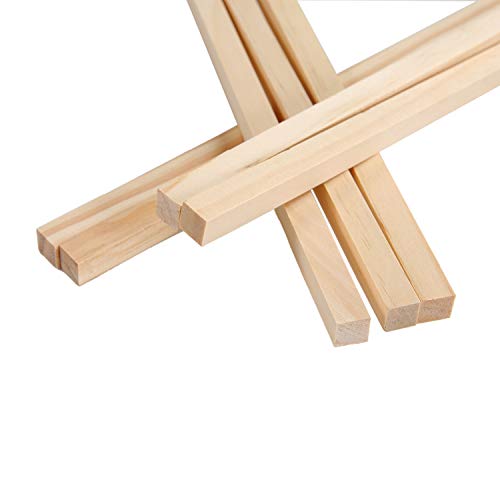 1/2 ×12 inch Wooden Square Dowel Rod, Small Hardwood Unfinished Wood Squrae Sticks for Crafts DIY Projects (14 Count) Qj-solar