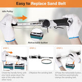 1/2" x 18"Air Belt Sander, Mini Belt Sander for Woodworking/Metal Working Handheld All Angle Grinder Belt Sander with 3 Belts (36/40/60#) Industrial - WoodArtSupply