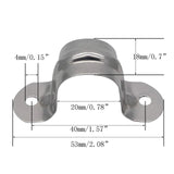 1/2inch Rigid Pipe Strap Clamp, Two Hole Strap,U Bracket Tube Clip, Stainless Steel Heavy Duty Pipe Fasten Holder, 50Pcs (20mm) NGe