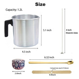1.2L Candle Making Pouring Pot Wax Pitcher Wax Pouring Pot Candle Making Pitcher with Heat-Resistant Handle and Dripless Pouring Spout Design with Candle Jars, Wicks, Stickers and Wicks Holders Phinicco