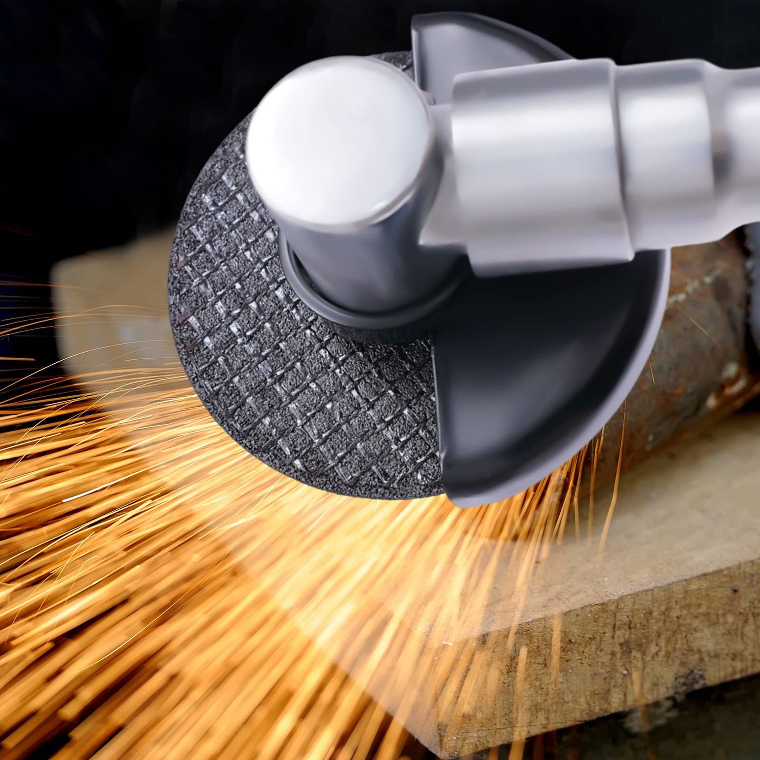 1/4" Air Inlet Long Handle Air Angle Grinder Polisher with 180 Degree Metal Safety Cover, 90 Ps Air Cutter Grinding Tool or Polishing Cut Off Metal LEYSRIS