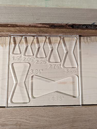 1/4" Thick 7.2 x 7.2" Chisel Free Design Butterfly/Bowtie Template for Router Projects Fastfish