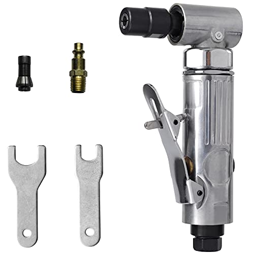 1/4" angle air die grinder, 90 degrees angled air die grinder, 20000 rpm, edge air angle die grinder, mini angle grinder, pneumatic angle grinder, WoodArtSupply