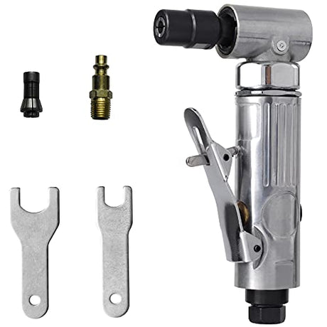 1/4" angle air die grinder, 90 degrees angled air die grinder, 20000 rpm, edge air angle die grinder, mini angle grinder, pneumatic angle grinder, WoodArtSupply