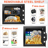 1.6 Cu Ft Home Safe Fireproof Waterproof, Fireproof Safe with Fireproof Document Bag, Programmable Keypad & Removable Shelf, Digital Home Security Safe Box for Money Firearm Medicines Valuables Mitlvge