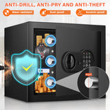 1.6 Cu Ft Home Safe Fireproof Waterproof, Fireproof Safe with Fireproof Document Bag, Programmable Keypad & Removable Shelf, Digital Home Security Safe Box for Money Firearm Medicines Valuables Mitlvge
