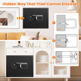 1.6 Cu Ft Home Safe Fireproof Waterproof, Fireproof Safe with Keypad and Removable Shelf, Digital Home Security Safety Box for Money Firearm Medicines Valuables Surtisita