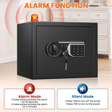 1.6 Cu Ft Home Safe Fireproof Waterproof, Fireproof Safe with Keypad and Removable Shelf, Digital Home Security Safety Box for Money Firearm Medicines Valuables Surtisita