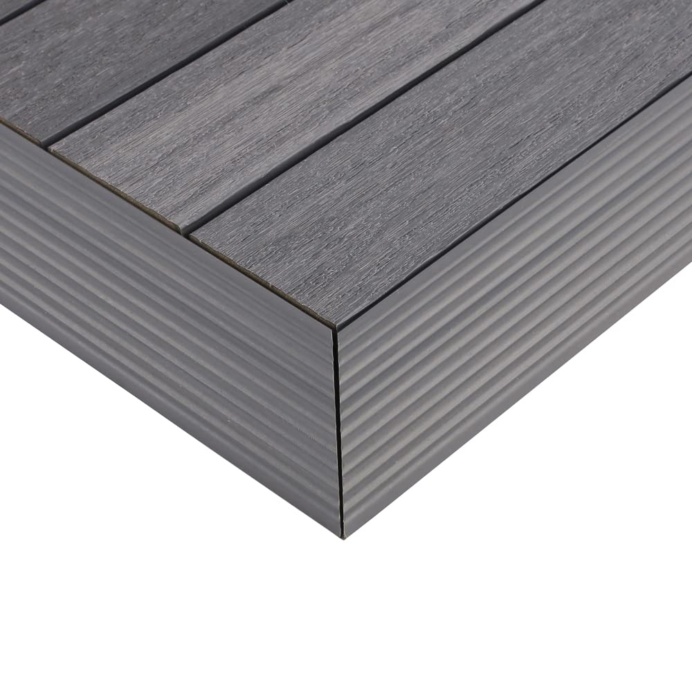 1/6 ft. x 1 ft. Quick Deck Composite Deck Tile Outside Corner Fascia (2-Pieces/Box) (Westminster Gray) NewTechWood