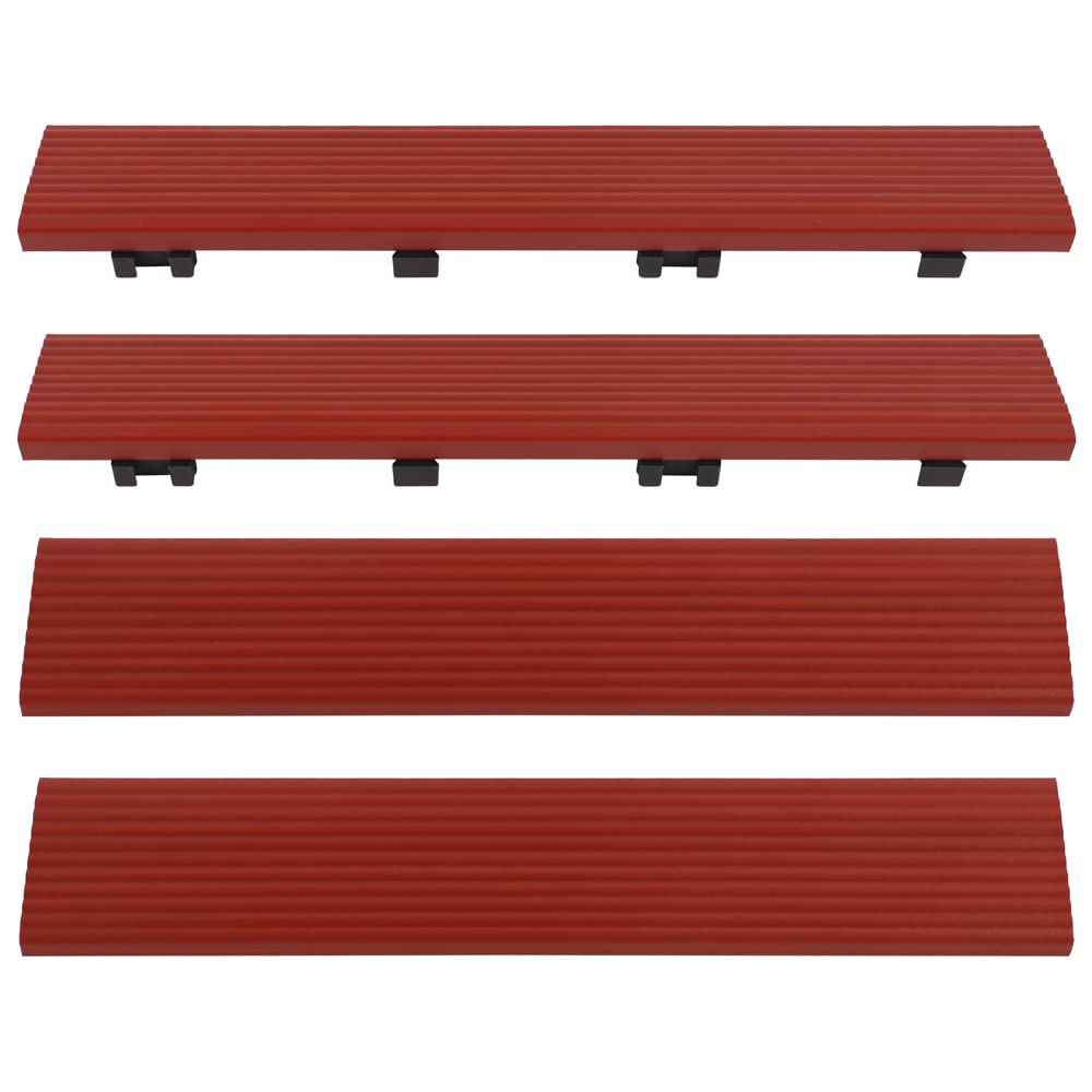 1/6 ft. x 1 ft. Quick Deck Composite Deck Tile Straight Fascia in Swedish Red (4-Pieces/Box) - WoodArtSupply