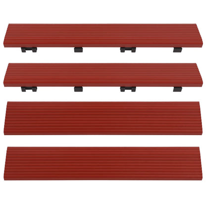 1/6 ft. x 1 ft. Quick Deck Composite Deck Tile Straight Fascia in Swedish Red (4-Pieces/Box) - WoodArtSupply