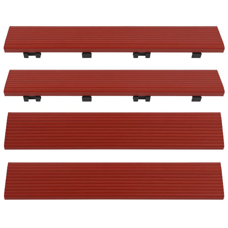 1/6 ft. x 1 ft. Quick Deck Composite Deck Tile Straight Fascia in Swedish Red (4-Pieces/Box) NewTechWood