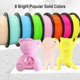 1.75mm 3D Printer PLA Filament 8 Colors Bundle: Pink, Yellow, Orange, Lime Green, Sky Blue, Cyan, Beige, Rose Red, 8 Spools Packed, Each 250g, Total 2Kg 3D Printing Material, 250g x 8 Spools DO3D