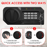 1.8 Cubic Feet Small Personal Safe for Home Use, Anti-theft Fireproof Lock Box with Programmable Keypad, Spare Keys and Removable Shelf, Digital Home Security Safe for Money Documents Medicines Psisuvry