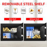 1.8 Cubic Feet Small Personal Safe for Home Use, Anti-theft Fireproof Lock Box with Programmable Keypad, Spare Keys and Removable Shelf, Digital Home Security Safe for Money Documents Medicines Psisuvry