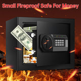 1.8 Cubic Feet Small Personal Safe for Home Use, Anti-theft Fireproof Lock Box with Programmable Keypad, Spare Keys and Removable Shelf, Digital Home Security Safe for Money Documents Medicines Psisuvry