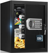 1.8 Cuft Safes for Home, Fireproof Safe Box, Home Safes Fireproof Waterproof with Electronic Keypad, Spare Key, Smart Alert, Security Fire Proof Safe for home documents Money Medicine FOWORE