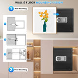 1.8 Cuft Safes for Home, Fireproof Safe Box, Home Safes Fireproof Waterproof with Electronic Keypad, Spare Key, Smart Alert, Security Fire Proof Safe for home documents Money Medicine FOWORE
