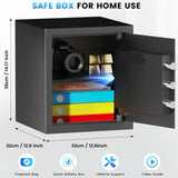1.8 Cuft Safes for Home, Fireproof Safe Box, Home Safes Fireproof Waterproof with Electronic Keypad, Spare Key, Smart Alert, Security Fire Proof Safe for home documents Money Medicine FOWORE
