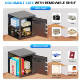 1.8 Cuft Safes for Home, Fireproof Safe Box, Home Safes Fireproof Waterproof with Electronic Keypad, Spare Key, Smart Alert, Security Fire Proof Safe for home documents Money Medicine FOWORE