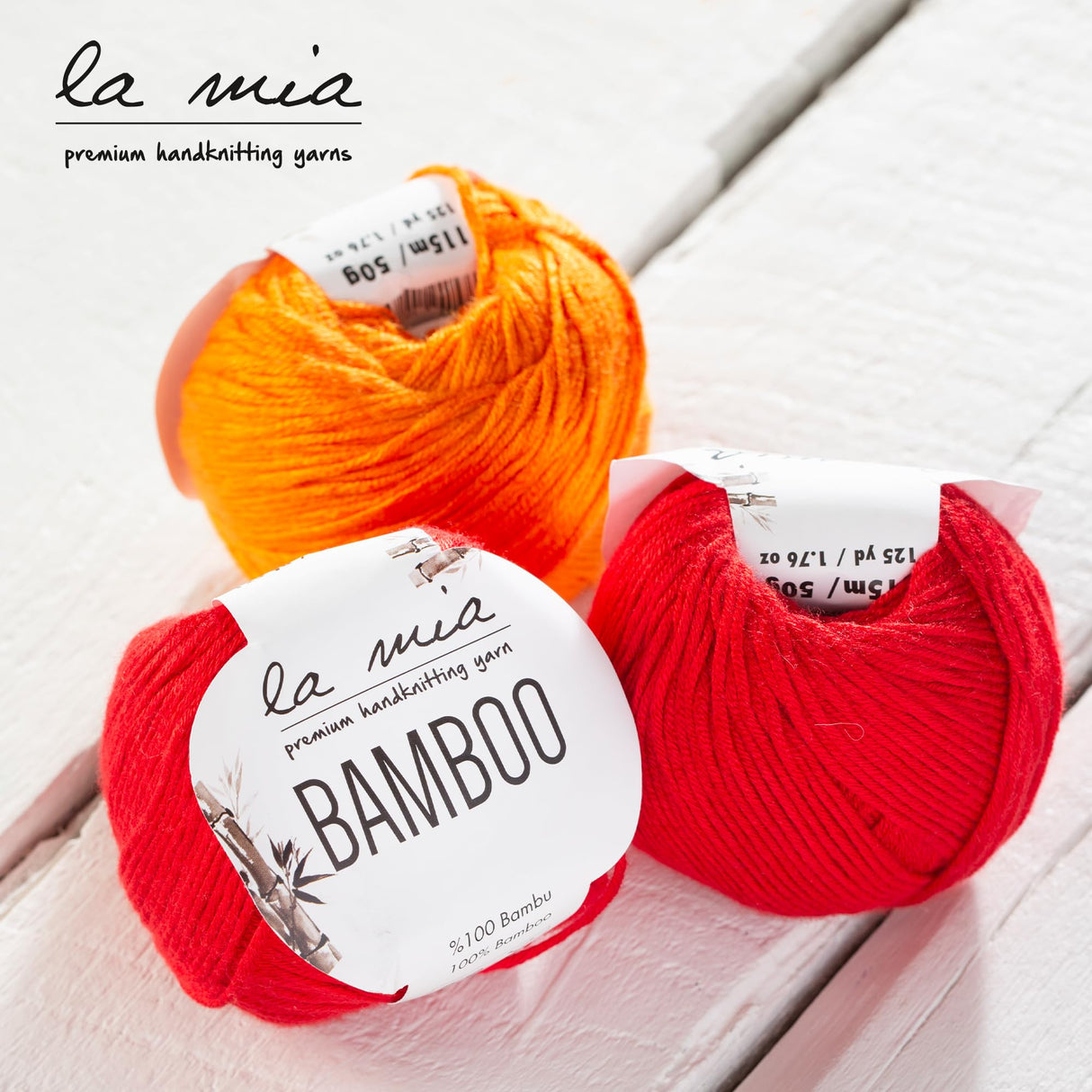 1 Skein La Mia Bamboo, 100% Bamboo, Each 1.76 Oz (50g) / 125 Yrds (115 m), 3 : Light-Dk, Blue L069 La Mia