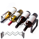 1-Tier Wine Rack for Countertop - Stackable Metal Wine Bottle Holder for 4 Bottles - Free-Standing Wine Organizer & Storage for Cabinet, Pantry, Counter - Wine Bottle Rack by Salvino ANGORA BRANDS