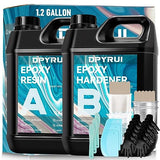 1.2 Gallons Epoxy Resin Kit -Crystal Clear Resin and Hardener Resin Epoxy kit,No Yellowing, No Bubbles Casting Resin Perfect for Jewelry Making Molds DPYRUI