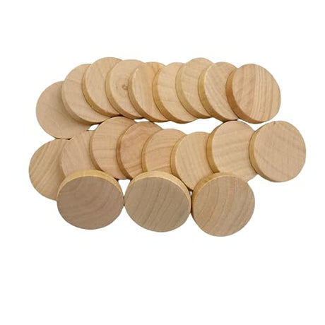 1.2 Inch Natural Wood Slices Unfinished Round Wood Specie for DIY Arts & Crafts Projects, 25 per Pack VBHHY