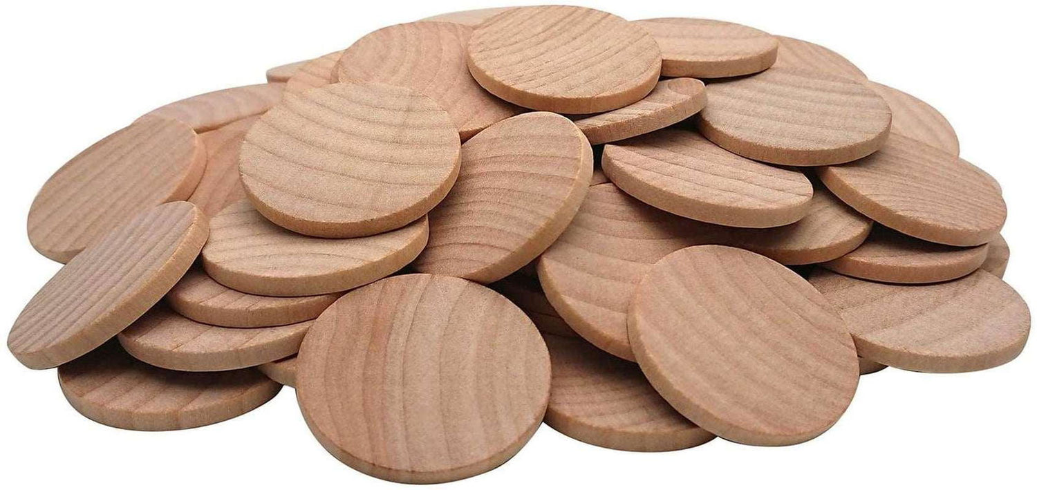 1.5 Inch Natural Wood Slices Unfinished round Wood Coins for DIY Arts & Crafts Projects, 200 per Pack WoodArtSupply