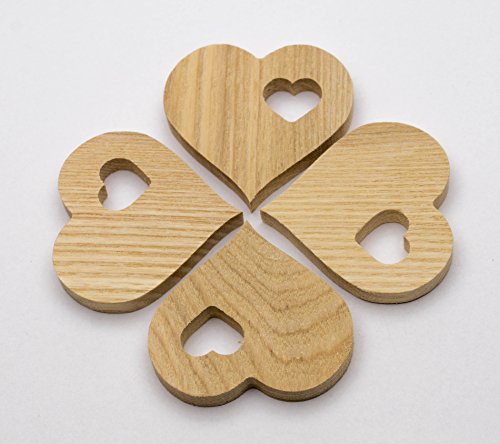 1.5 Inch Wood Hearts for Crafts, Unfinished Wooden Heart Cutout Shape, Wooden Hearts (1.54 Inch Width x 1.5 Inch Height x 0.2 Inch Thickness) - 30 AVK Mosaic