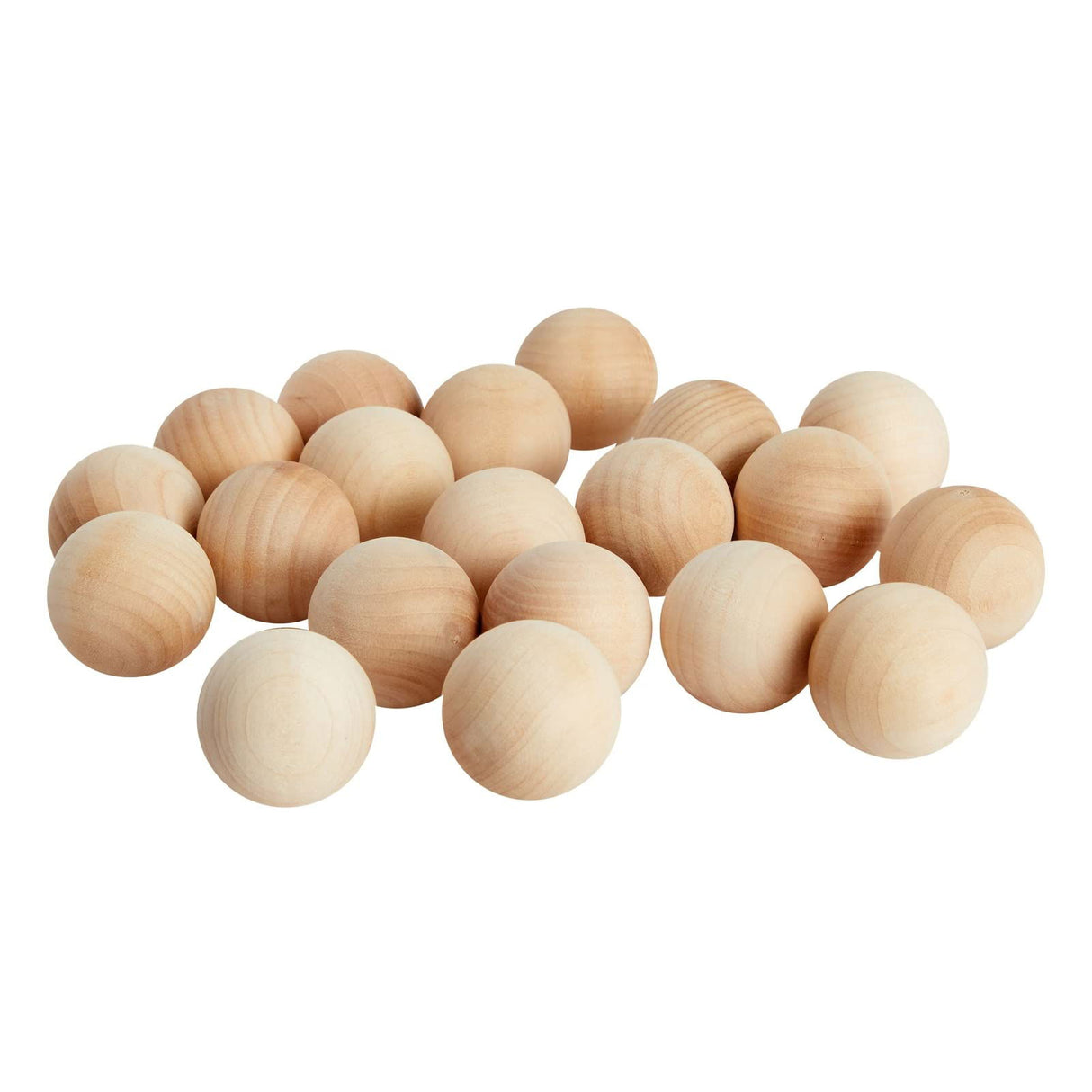 1.5 Inch Wooden Balls for Crafts, Unfinished Round Wood Spheres for DIY Projects (20 Pack) Juvale