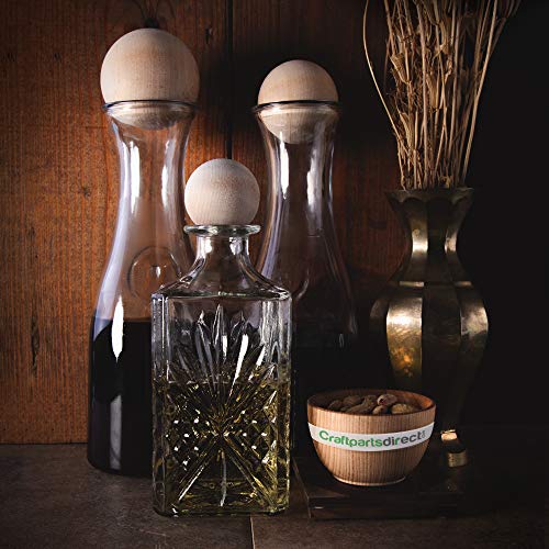 1.5 Inch Wooden Round Ball | DIY Decorative Wood Crafting Balls | Unfinished Wood Spheres | Decanter Wooden Ball Corks - by Craftpartsdirect.com| Bag Craftparts Direct